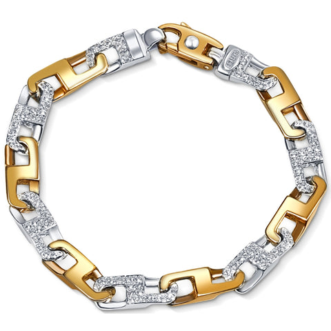 Men's 14k Gold (45gram) or Platinum (72gram) 8.5mm Diamond Bracelet 8.5"