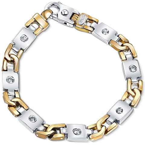 Men's 14k Gold (63gram) or Platinum (101gram) 8.5mm Diamond Bracelet 9"