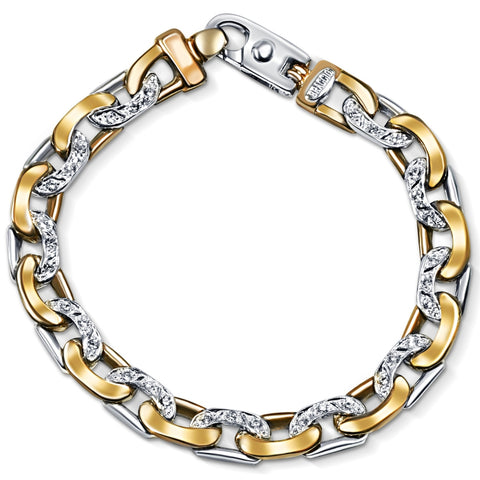 Men's 14k Gold (41gram) or Platinum (77gram) 8.5mm Diamond Bracelet 8.5"
