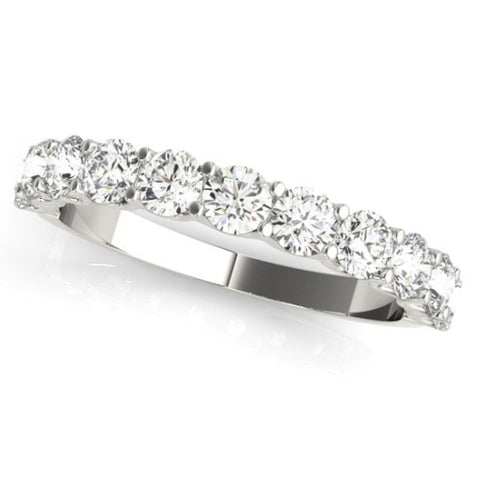 1/2Ct Diamond U Prong Wedding Ring in 14k White Gold