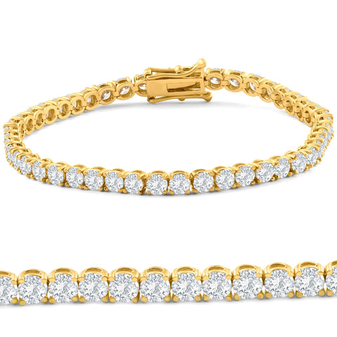 VS 8.00Ct Diamond Tennis Bracelet 14k Gold Lab Grown 7"