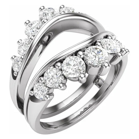 1 1/2ct TW Diamond Wedding Guard Band Insert Engagement Ring 14k Gold Lab Grown
