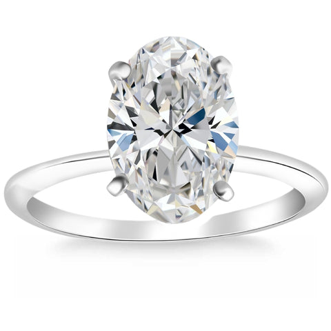 Certified 2.70Ct Oval Diamond Solitaire Engagement Ring Gold Lab Grown (G/SI1-2)