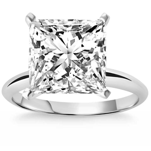 3Ct Certified Princess Cut Solitaire Diamond Engagement Ring 14k Gold Lab Grown