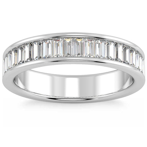 1Ct TW Baguette Diamond Channel Set Wedding Ring 14k Gold Lab Grown
