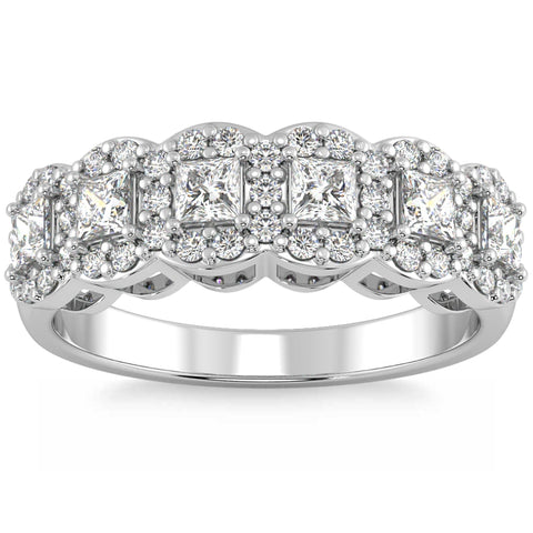 F/VS 1Ct Princess Cut Diamond Wedding Ring Anniversary 14k Gold Lab Grown