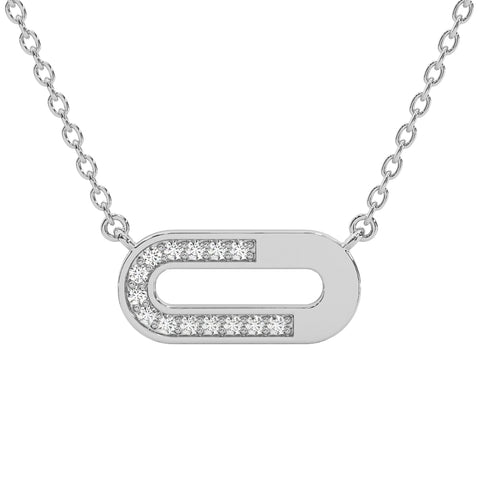 F/VS Diamond Paper Pendant 14k Gold 18" Necklace Lab Grown 1/2" Wide