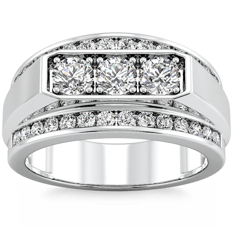 F/VS 1.50Ct Men's Diamond Wedding Annivesary Ring Gold Lab Grown