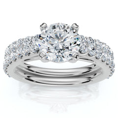 Certified 2 3/4Ct Diamond Engagement Wedding Ring Set 14k Gold Lab Grown
