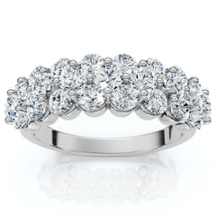 2Ct Multi Row Diamond Anniversary Ring 14k Gold Lab Grown