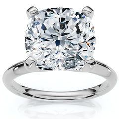 Certified 5 Ct Cushion Diamond Square Engagement Ring Lab Grown Solitaire
