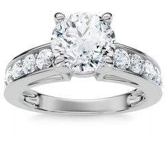 Certified 3 Ct Diamond Engagement Ring Cathedral Lab Grown (GH/VS2-SI1)