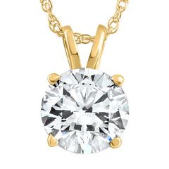 Certified 2 1/2Ct Diamond Solitaire Pendant Gold Necklace Lab Grown (GH,VS2-SI1)