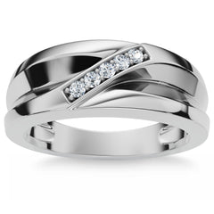 F/VS Men's Diamond Wedding Ring Lab Grown 10k Gold