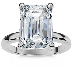 F/VS1 2.05Ct Emerald Cut Certified Diamond Petal Engagement Ring Gold Lab Grown