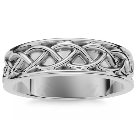 Men's 6mm Solid 14k Gold Wedding Band Braided Anniversary Ring