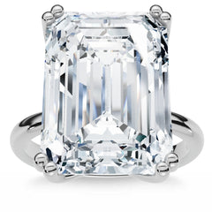 Certified 10Ct Emerald Cut Diamond Solitaire Engagement Ring 14k Gold Lab Grown