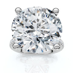 Certified 10 1/3Ct Round Diamond Engagement Ring With Accents 14k Gold Lab Grown