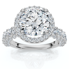Certified 3 1/5Ct Pave Diamond Engagement Ring 14k Gold Lab Grown