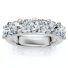Certified 2ct Diamond Half Eternity Wedding Ring 14k Gold Lab Grown