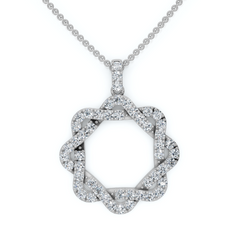 1Ct Intertwined Circle Diamond Pendant Women's Gold Necklace Lab Grown