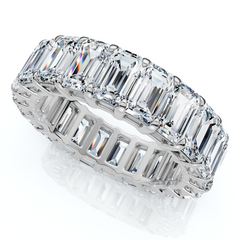 6Ct Emerald Cut Diamond Eternity Ring 14k Gold or Platinum Lab Grown