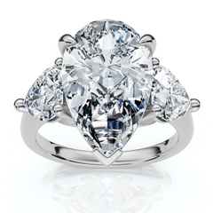 5 1/2Ct Pear & Heart Certified Diamond Engagement Ring Lab Grown