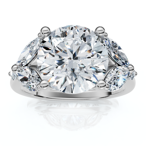 3 3/4Ct Certified Diamond Engagement Ring 14k Gold Lab Grown