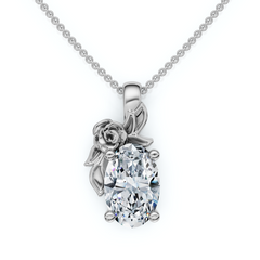 1Ct Oval Diamond Pendant 14k Gold Lab Grown Necklace