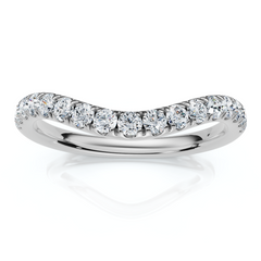 Curved Diamond Wedding Ring Enhanced 1/3Ct 14k Gold or Platinum Lab Grown