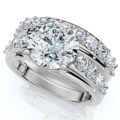 Certified 2 1/2Ct Diamond Engagement Wedding Ring Set 14k Gold Lab Grown