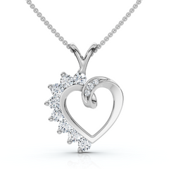 Diamond Heart Pendant 1/4Ct 10k Gold Lab Grown
