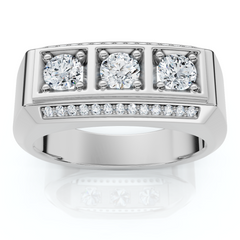 1Ct TW Men's Diamond Ring Lab Grown 14k Gold or Platinum