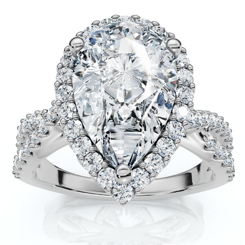 Certified 3Ct Pear Shape Diamond Engagement Ring 14k Gold or Platinum Lab Grown