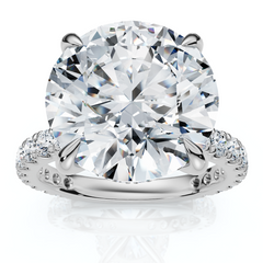 Certified 7Ct Diamond Hidden Halo Engagement Side Halo Ring Lab Grown
