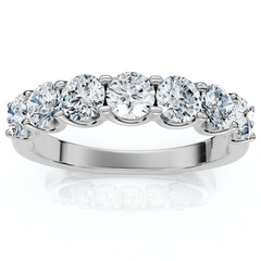 1Ct TW Diamond U Prong 7-Stone Wedding Ring 14k Gold or Platinum Lab Grown