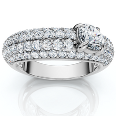 1 1/2Ct Pave Kimberly Diamond Anniversary Ring 14k Gold or Platinum Lab Grown