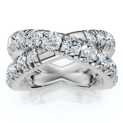 3Ct Diamond Heavy Crossover Right Hand Ring 14k Gold or Platinum Lab Grown