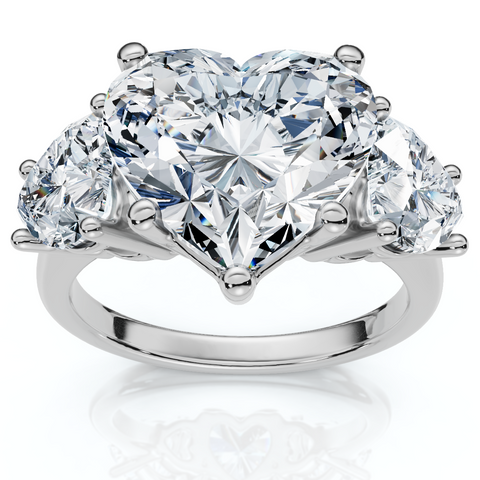 Certified 5Ct Heart Shape Diamond Engagement Ring 14k Gold or Platinum Lab Grown