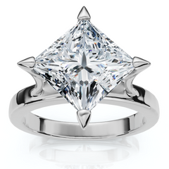Certified 3Ct Princess Cut Diamond Solitaire Engagement Ring 14k or Pt Lab Grown