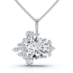 1.50Ct Diamond Pendant 14k Gold Women's 18" Necklace Lab Grown
