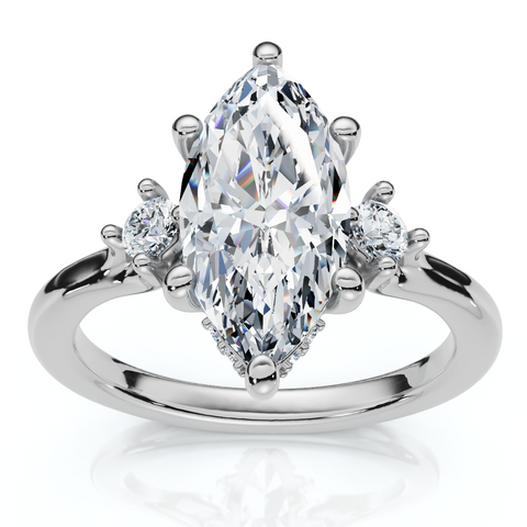 Certified 2.15Ct Marquise Diamond Engagement Ring 14k Gold or Platinum Lab Grown
