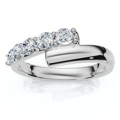 Bypass 3/8Ct Diamond Fashion Anniversary Ring 14k Gold Lab Grown