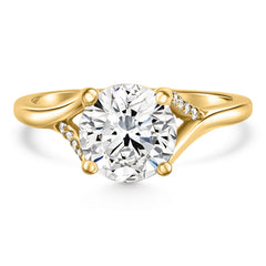 8mm Moissanite & Diamond Ring 14k Gold Lab Grown