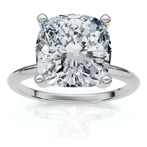 Certified 3Ct Cushion Diamond Solitaire Engagement Ring 14k Gold or Pt Lab Grown