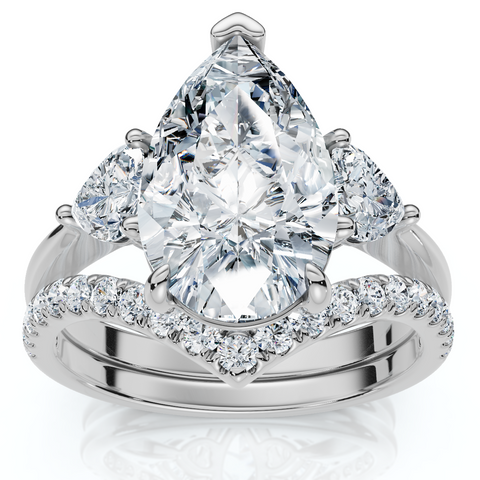 Certified 3.60Ct  Diamond Engagement Wedding Ring Set 14k Gold or Pt Lab Grown