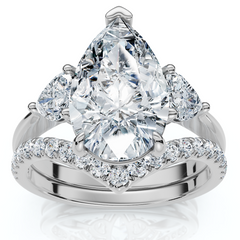 Certified 3.60Ct  Diamond Engagement Wedding Ring Set 14k Gold or Pt Lab Grown
