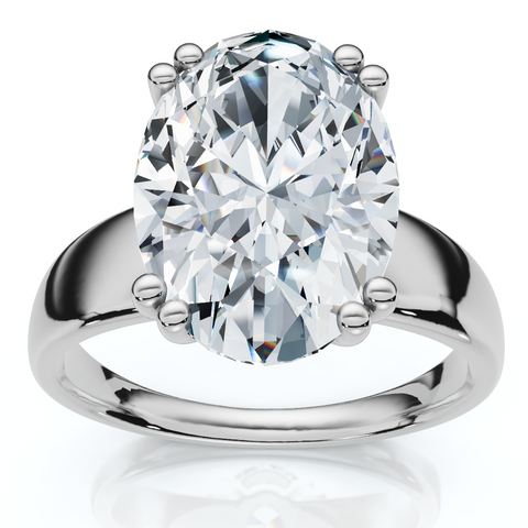 Certified 4Ct Oval Cut Diamond Solitaire Engagement Ring Lab Grown