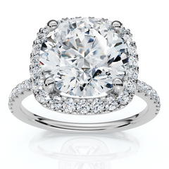 Certified 3 1/2Ct Cushion Halo Diamond Engagement Ring 14k Gold or Pt Lab Grown
