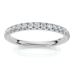 1/4Ct Pave Diamond Wedding Ring 14k Gold or Platinum Anniversary Band Lab Grown